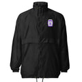 Coupe-vent noir logo Moaï brodé violet blanc Île de Pâques