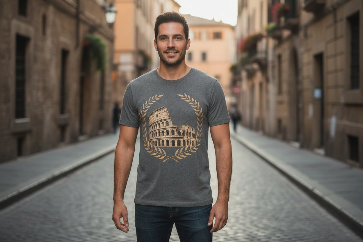 Sur le motif, ne garder que le colisée et les lauriers