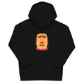 Sweat enfant noir illustration Moaï orange statue Île de Pâques