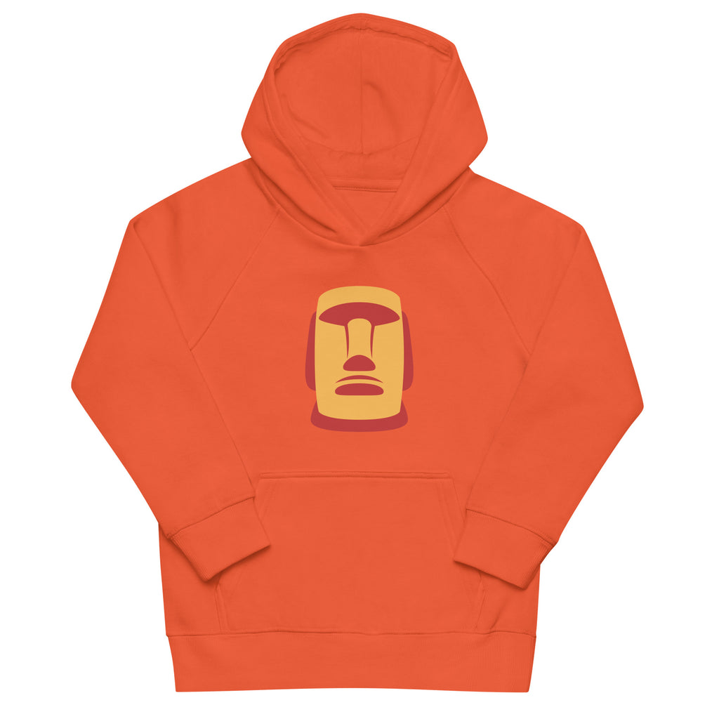 Sweat enfant orange illustration Moaï orange statue Île de Pâques