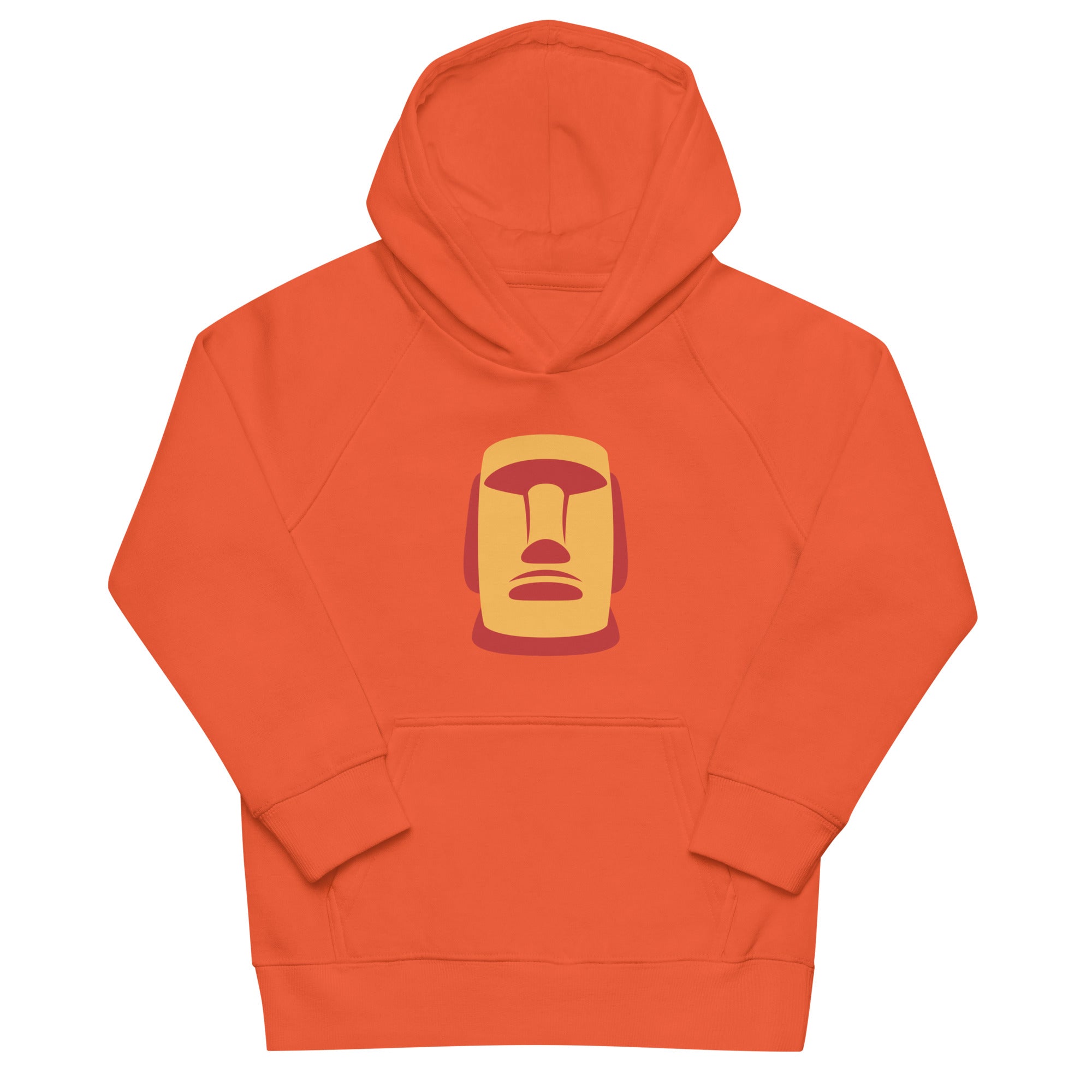 Sweat enfant orange illustration Moaï orange statue Île de Pâques