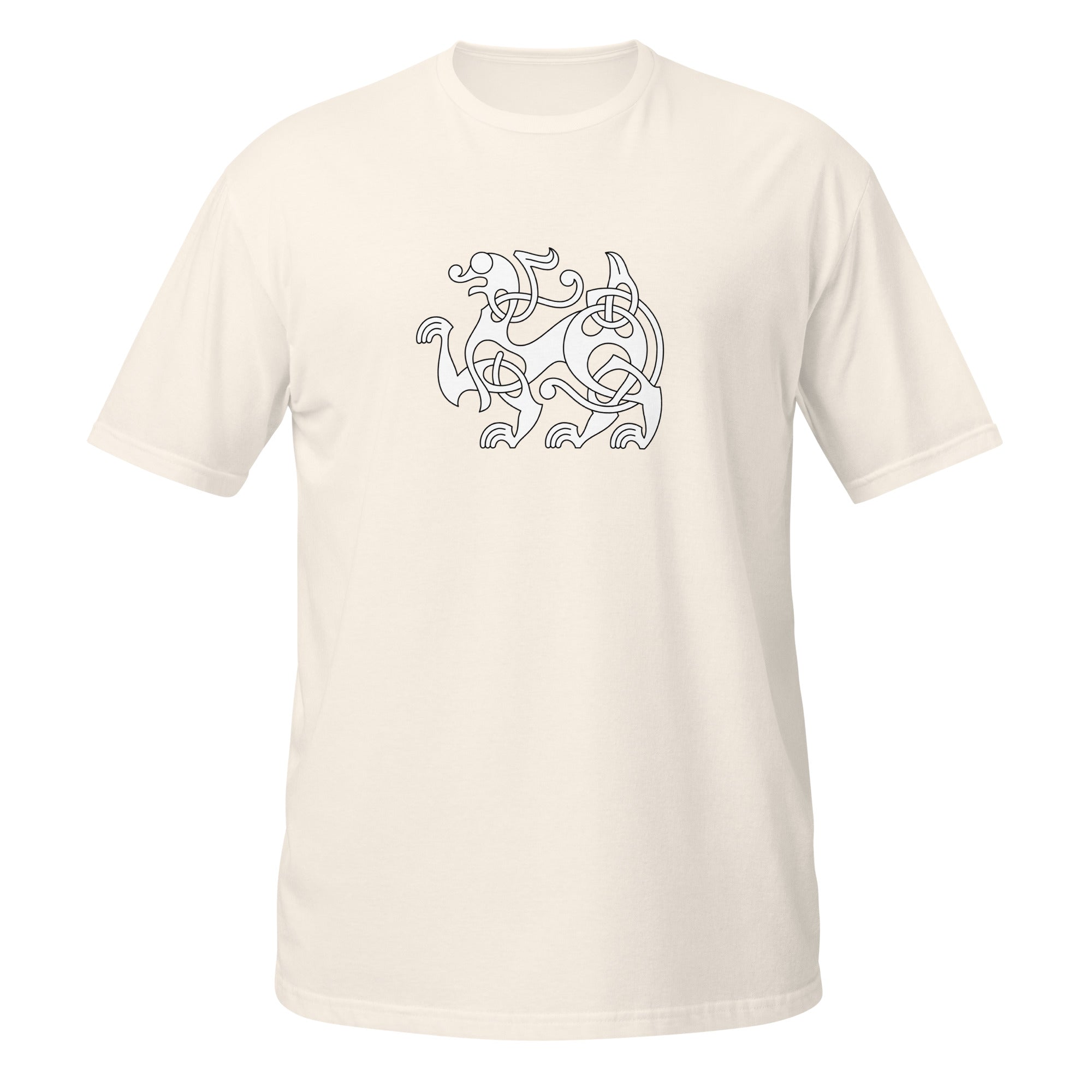 T-shirt blanc cassé motif viking entrelacs nordique blanc