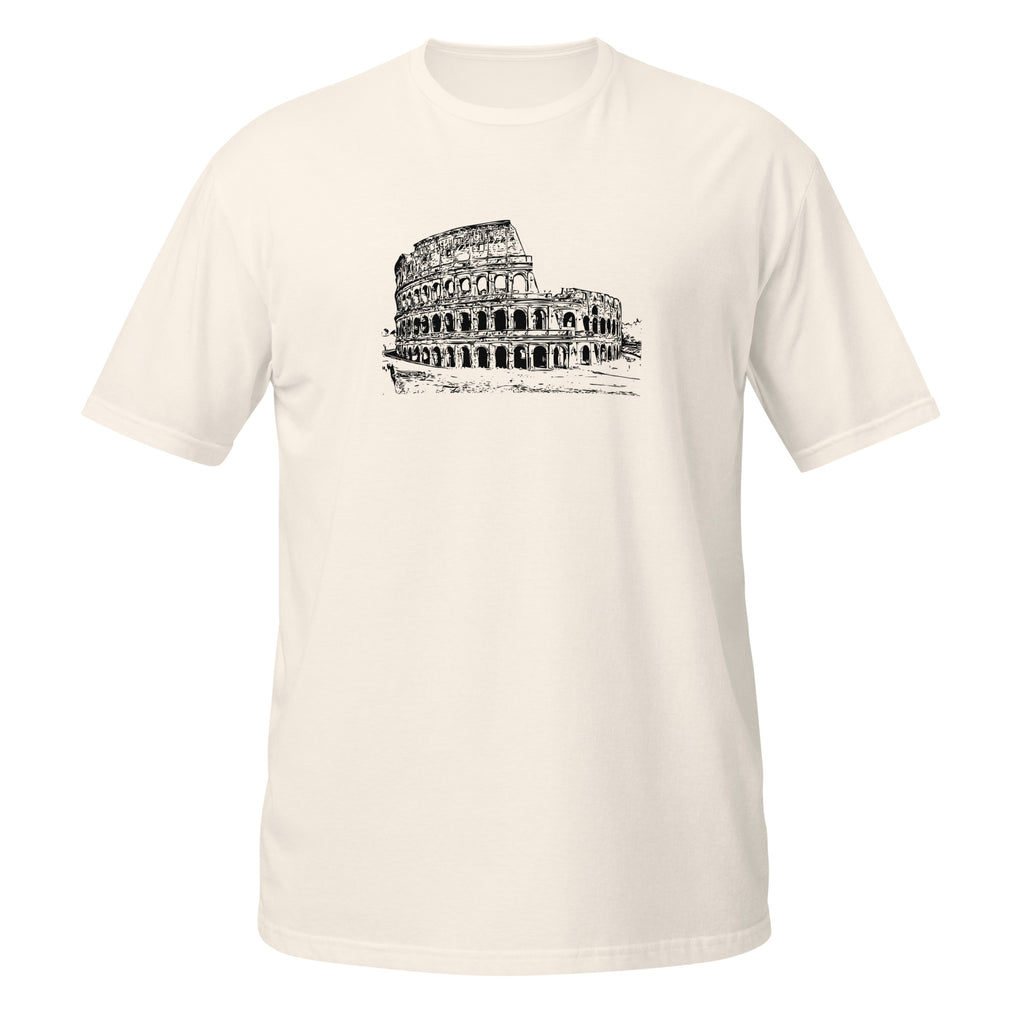 T-shirt écru croquis détaillé Colisée Rome architecture antique