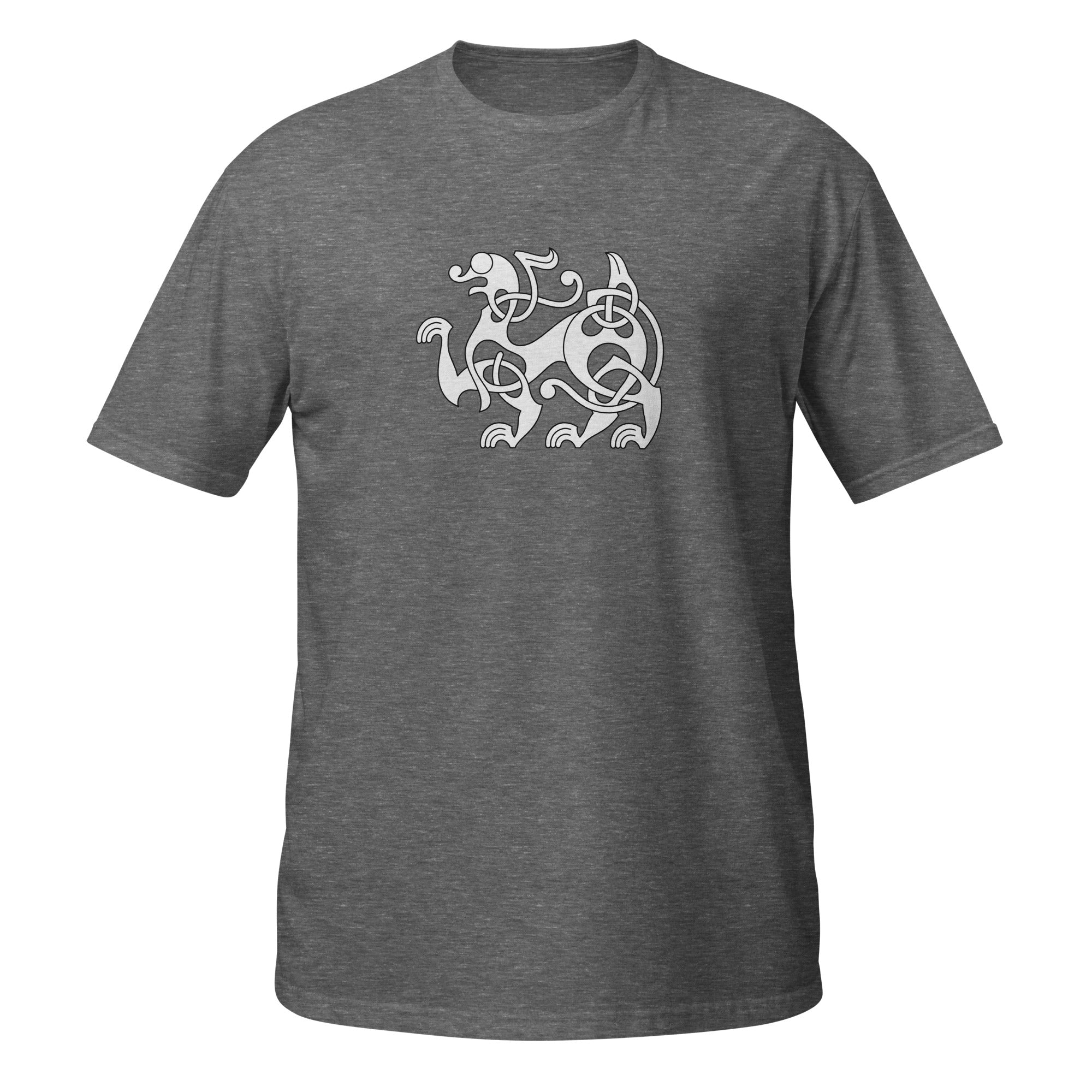 T-shirt gris motif viking entrelacs nordique blanc
