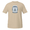 T-shirt beige clair illustration Moaï gris statue Île de Pâques