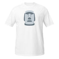 T-shirt blanc illustration Moaï gris statue Île de Pâques
