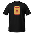 T-shirt noir illustration Moaï statue Île de Pâques design graphique