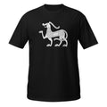T-shirt noir créature viking entrelacs spirales blanc