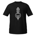 T-shirt noir motif viking entrelacs vertical nordique blanc