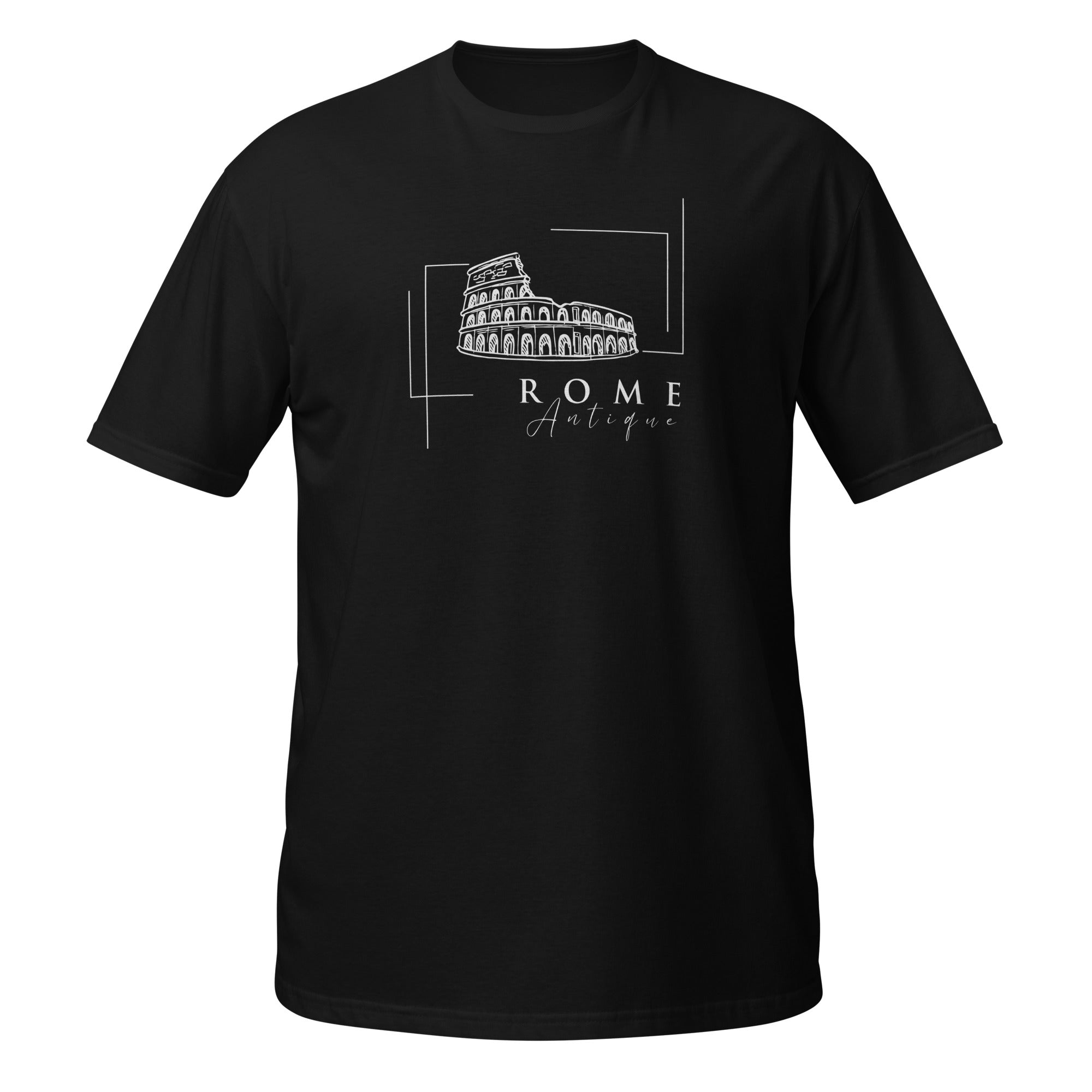 T-shirt noir illustration Colisée Rome Antique design vintage